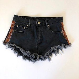 Forever 21 black denim jean shorts